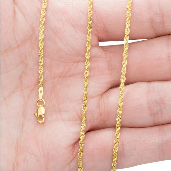 Stunning New 14k Yellow 22” Gold Rope Chain Italy 1.5 grams - Picture 1 of 9